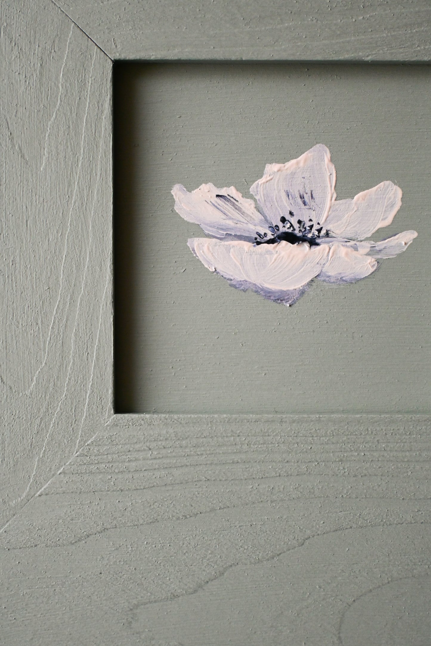 "White Flower", obraz w ramie ręcznie malowanej