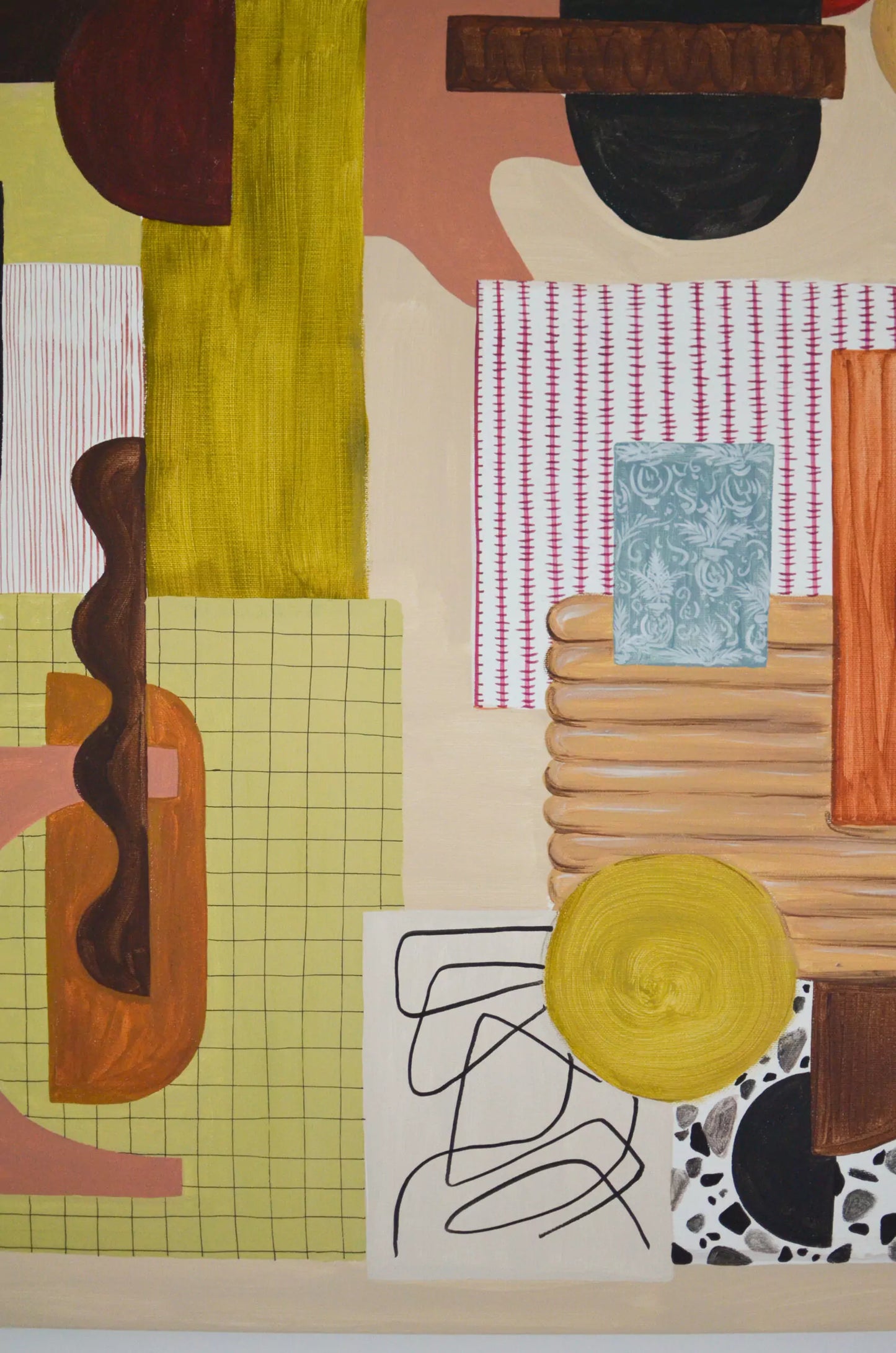 Hotel Lounge - Mid century modern painting, abstract, acrylic on canvas